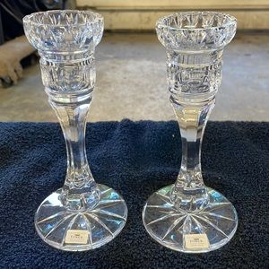 Tower hand cut crystal candle holder